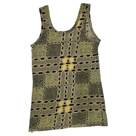 Burberry Brit Abstract Chain Chrome Yellow Tank SZ SMALL - Picture 2 of 11